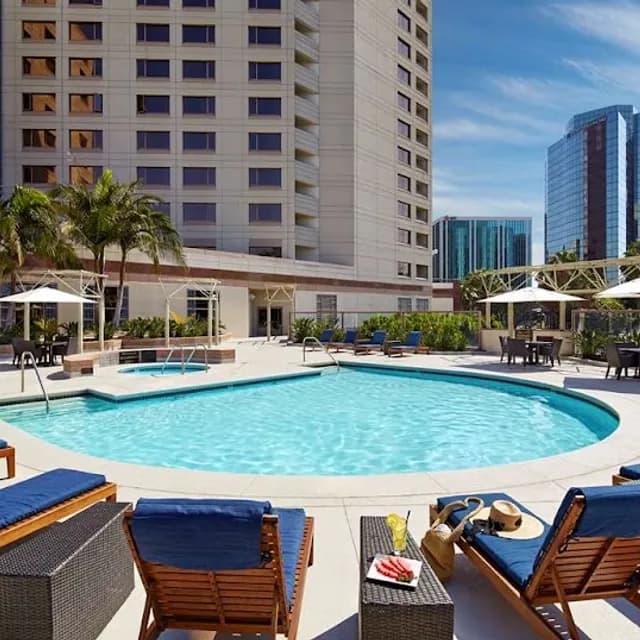 Hilton Long Beach Hotel — pre-cruise hotel 8 min drive from Port of Long Beach