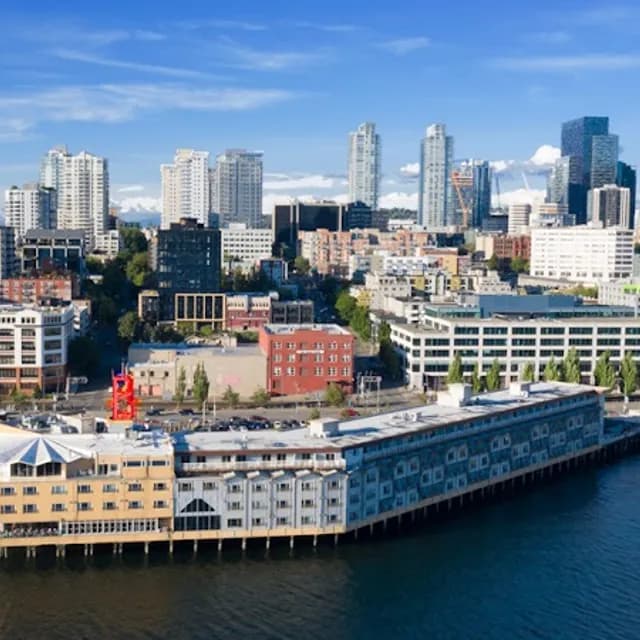 The Edgewater Hotel — pre-cruise hotel 2 min walk to Pier 66, 12 min drive to Pier 91 from Port of Seattle