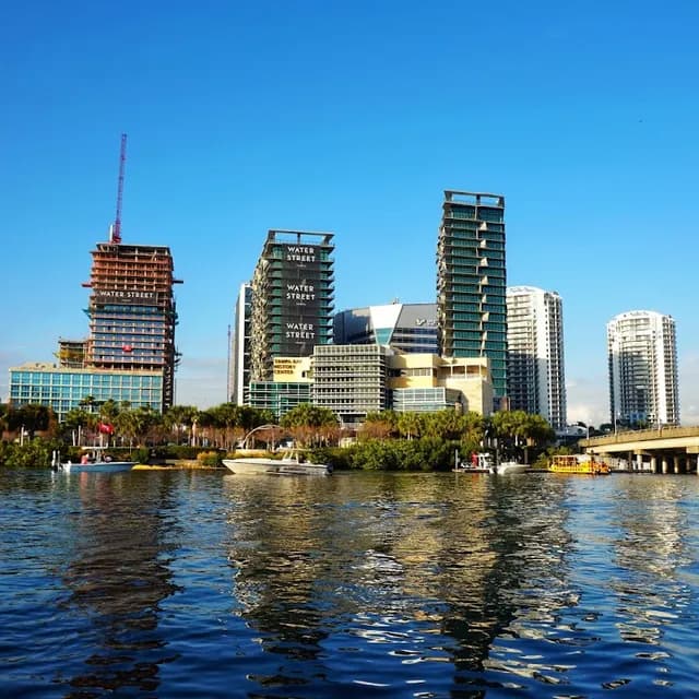 Water Street Tampa — 1 hour; 1-2 hours pre-cruise activity near Port Tampa Bay